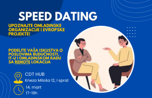 Pozivnica za organizacije za mlade: speed dating 14. mart 17-19h