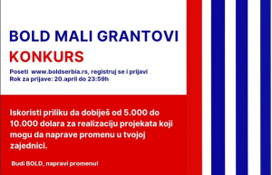Konkurs BOLD Small Grants otvoren je od 20. marta do 20. aprila