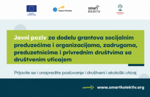 Javni poziv za dodelu grantova socijalnim preduzećima i organizacijama, zadrugama, preduzetnicima i privrednim društvima sa društvenim uticajem