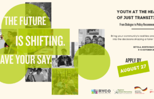 Poziv za regionalni trening u Bitolju 5-8 oktobar 2026: Youth at the Heart of Just Transition – From Dialogue to Policy Recommendation